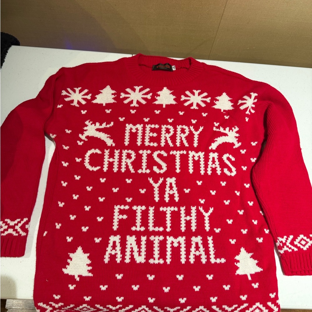 Festive Red Crewneck Sweater